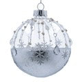 Clear & Silver/Jeweled Stripe Glass Ball