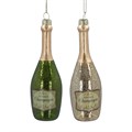 Glass Dec 14cm - Champagne Bottle, 2as