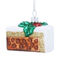 Glass Christmas Cake Slice Dec