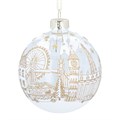 Clear Glass Ball w Gold London Skyline