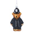 Glass Dec 10cm - Policeman Teddy