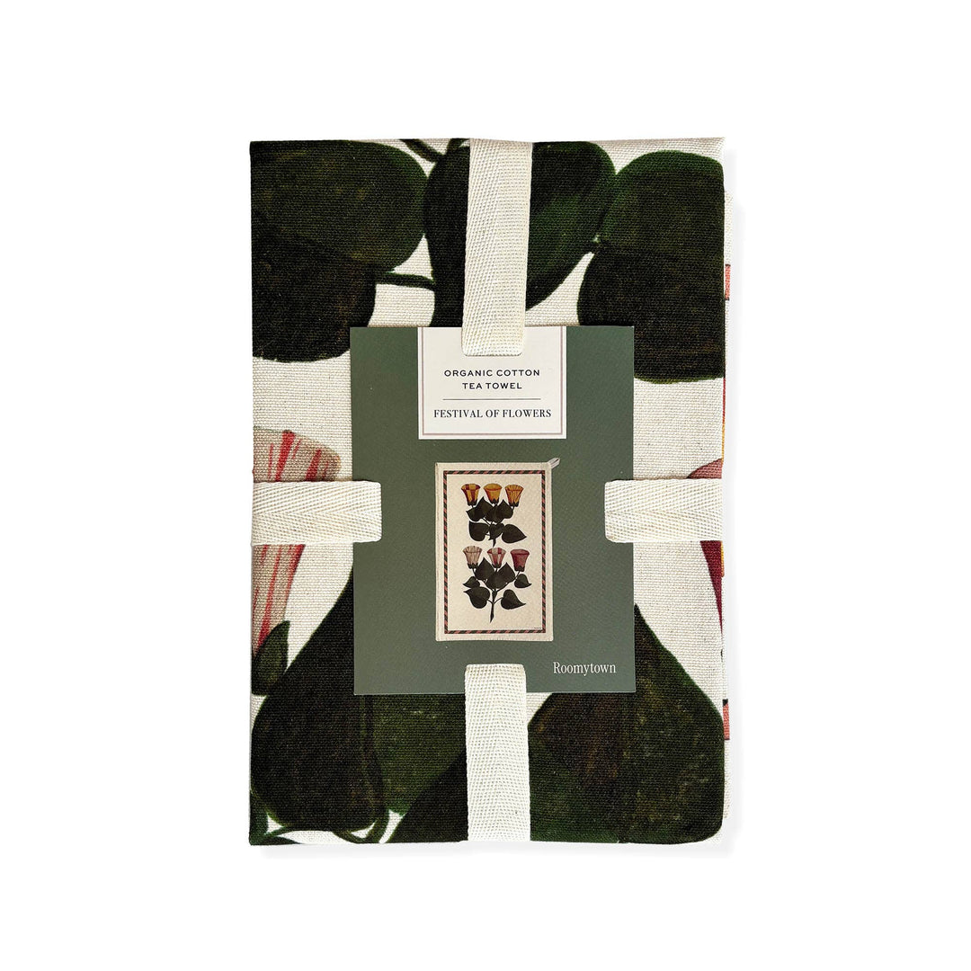 Organic Cotton Single Tea Towel - Festival of Flowers
