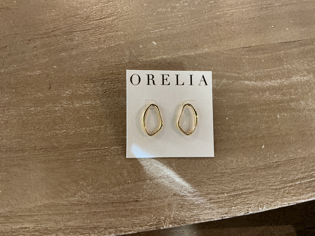 Open Organic Oval Stud Earrings
