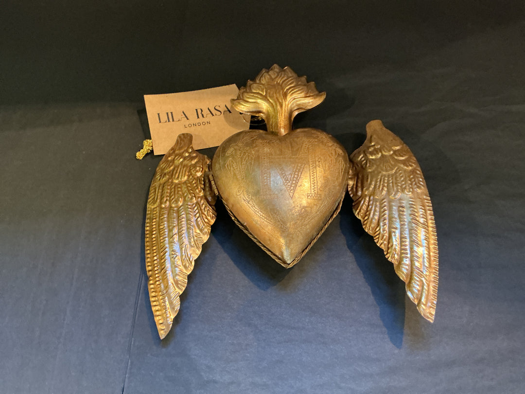 Winged Ex-Voto Heart Wall Décor