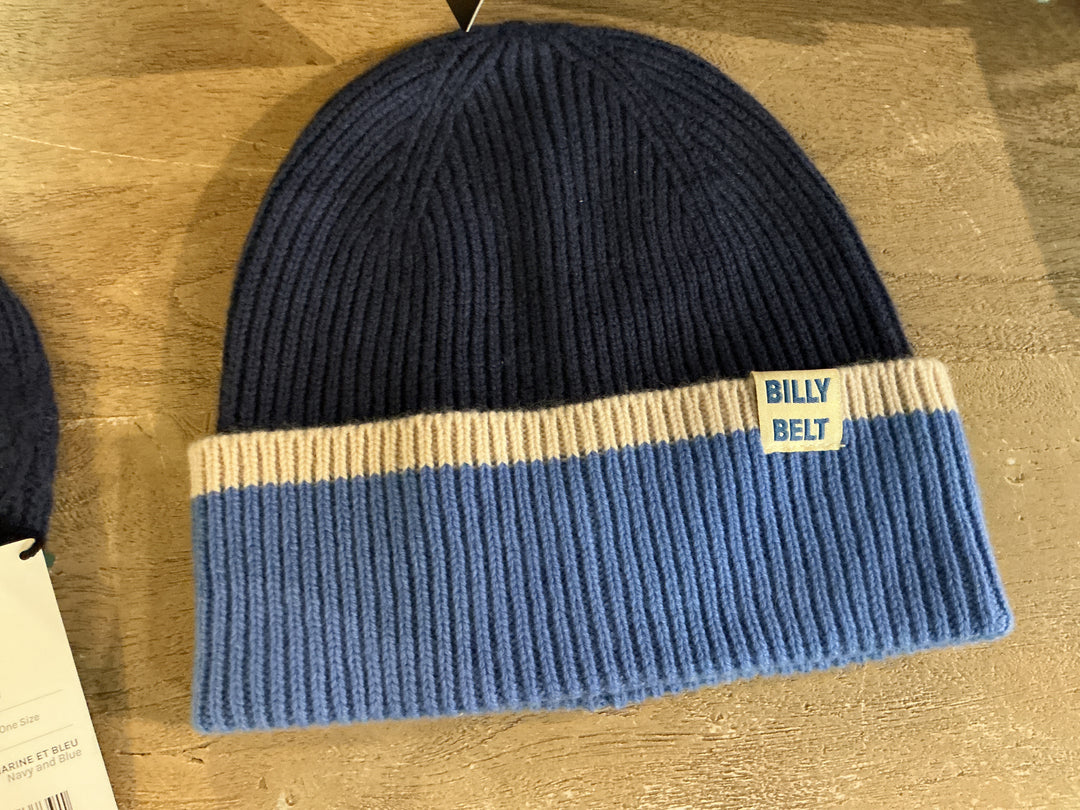 Wool hat - Navy blue and beige