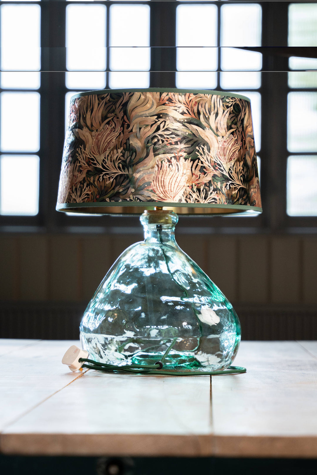 Recycled Glass Oasis Lamp 39cm: Amber / Recycled Glass