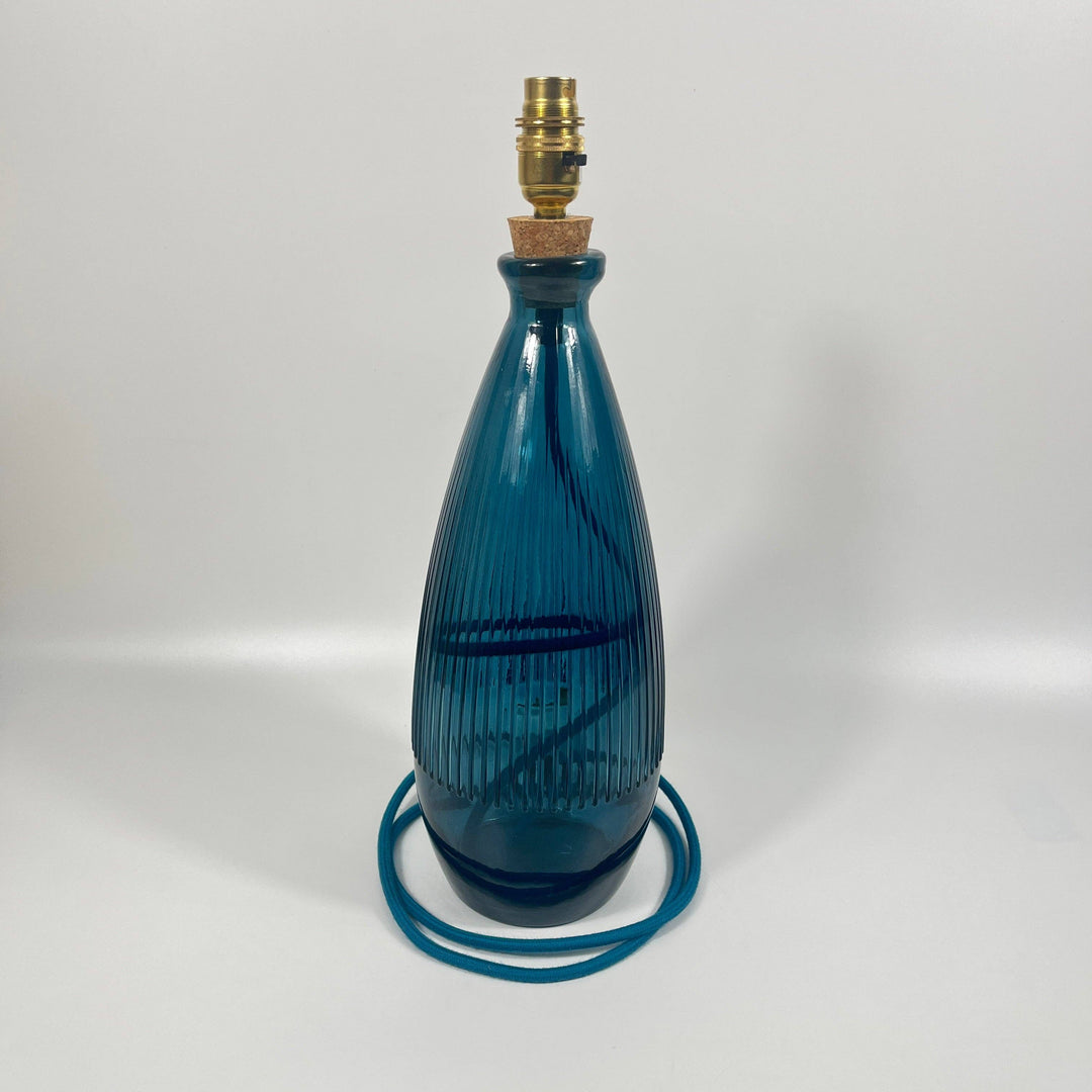 Recycled Glass 42cm Terrassa Lamp: Royal Blue / Marine Blue