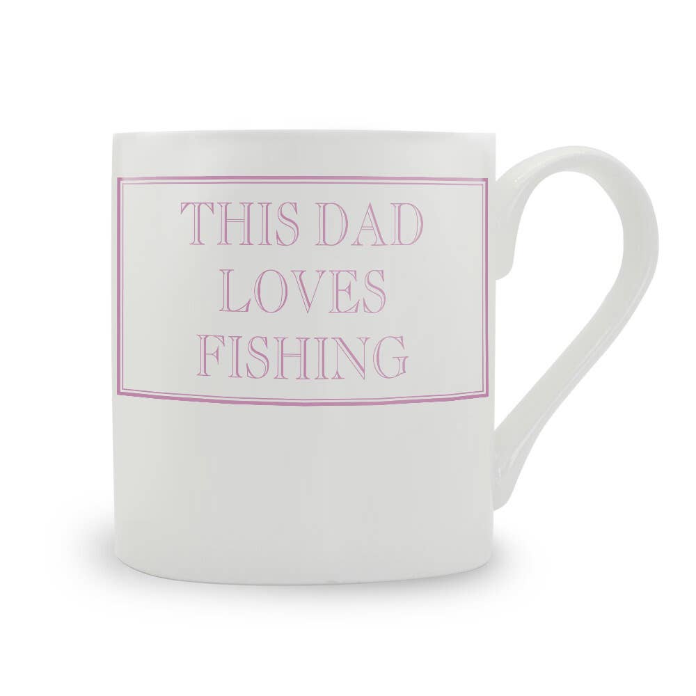 This Dad Loves Fishing Bone China Mug: Blue / Large