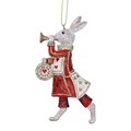 Resin White Rabbit w Trumpet Dec              ~