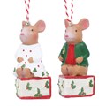 Resin Holly & Alfie Mouse on Cheese Slice Dec,