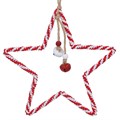 Red/White Twine Wrapped Star Dec, Lge