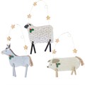 Wood Donkey/Sheep/Pig Dec, 3as                ~