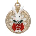 Resin White Rabbit on Pocket Watch Dec