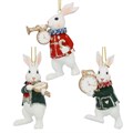 Resin White Rabbit w Clock Instrument Dec, 3as~