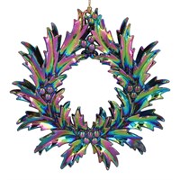 Acrylic Peacock Wreath Dec,  (LxWxD) 13x13x2cm