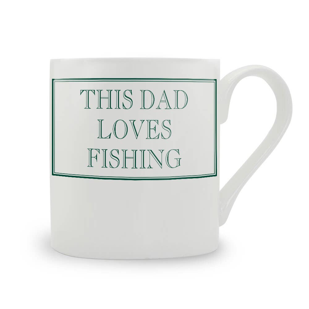 This Dad Loves Fishing Bone China Mug: Blue / Large