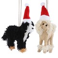 Faux Fur Dog w Santa Hat Dec, 2as
