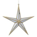 Gold Glitter Mirror 5-Point Star Dec, Lge