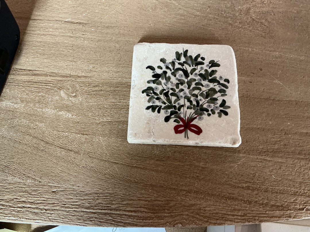 Single Stone Coaster - Mistletoe