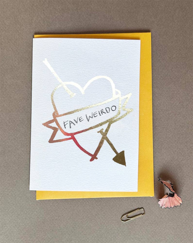 'Fave Weirdo' Tattoo Greetings Card