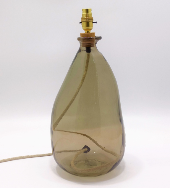 Simplicity Recycled Glass Lamp 42cm: Multi / Natural recycled