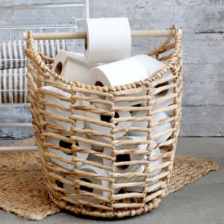 Basket With Toilet Paper Holder