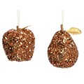 Acrylic Dec 9cm - Copper Sequin Apple/Pear, 2as