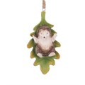 Resin Dec 11cm - Hedgehog on Leaf