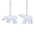 Polyester Dec 6cm - White Faux Fur Polar Bear, 2as
