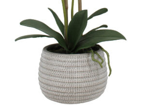 Real Touch Orchid in Grey Pot 23"