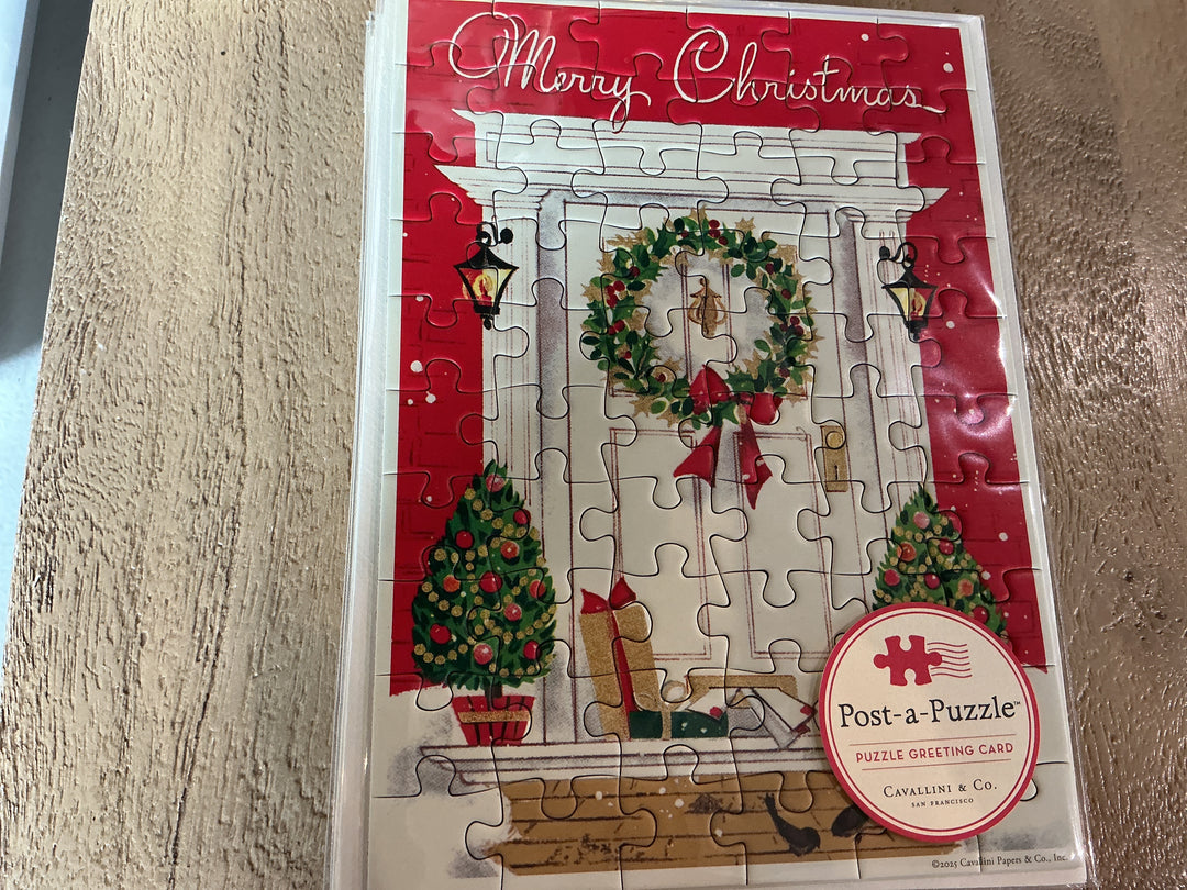 Merry Christmas Home Puzzle Greeting Cards