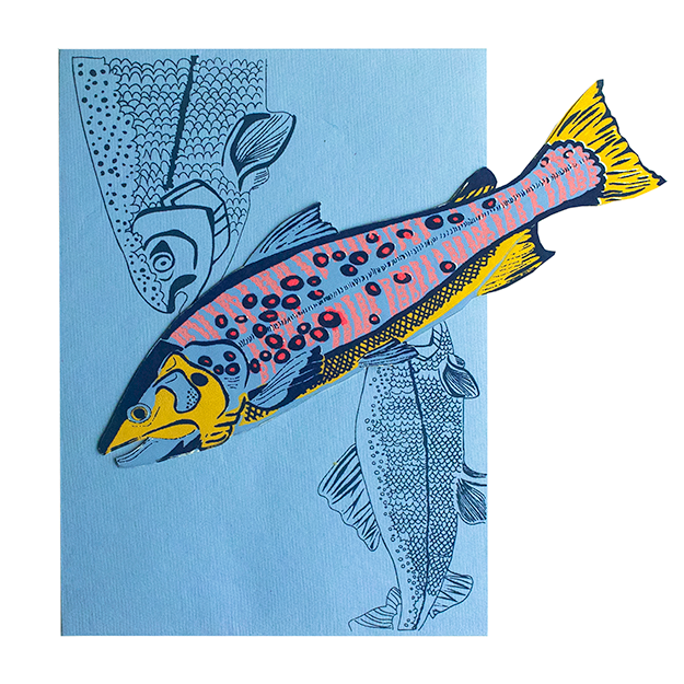 UK/EU: Trout Greeting Card : C5