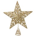 Gold Sparkling Acrylic 5-Point Star Tree Topper, Lge; (LxWxD) 33x28x8cm