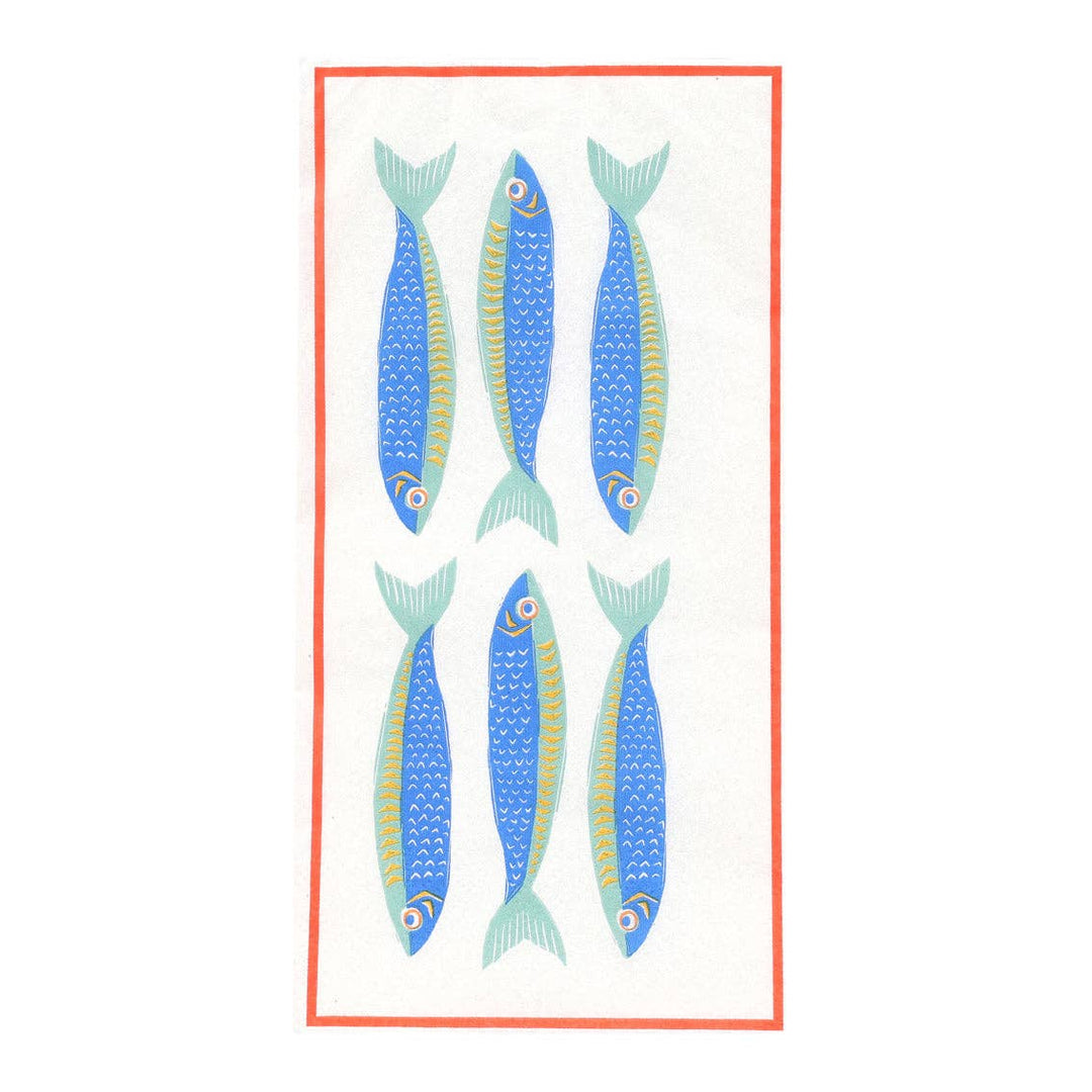 Fish Long Lunch Paper Napkins - 16 Pack | Everyday |