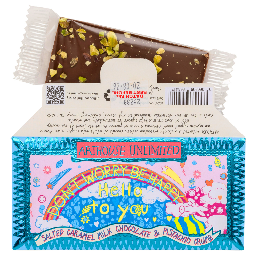 Joy Sized: Be Happy, Salted Caramel Milk Chocolate & Pistachio Crumb