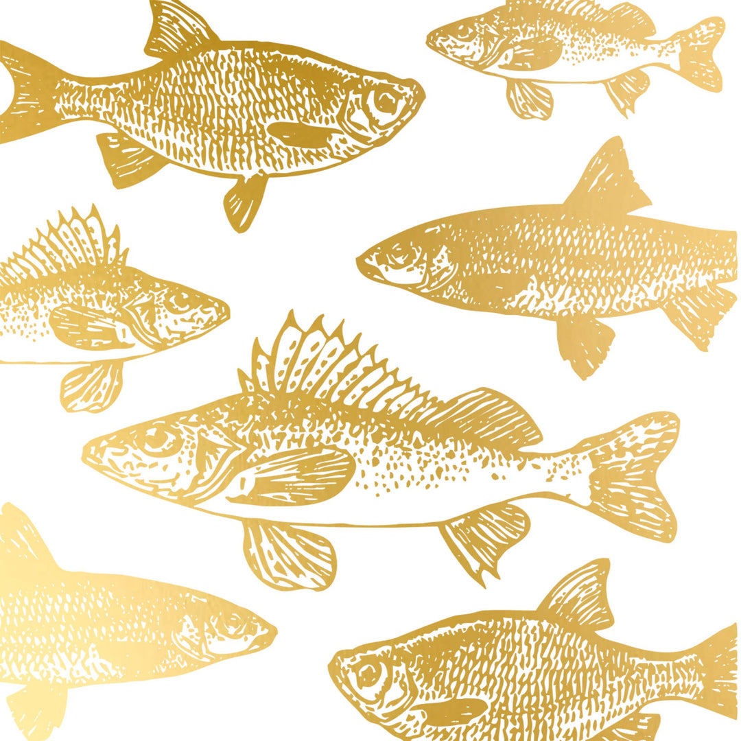 Graphic Fishes Gold Napkin 33x33