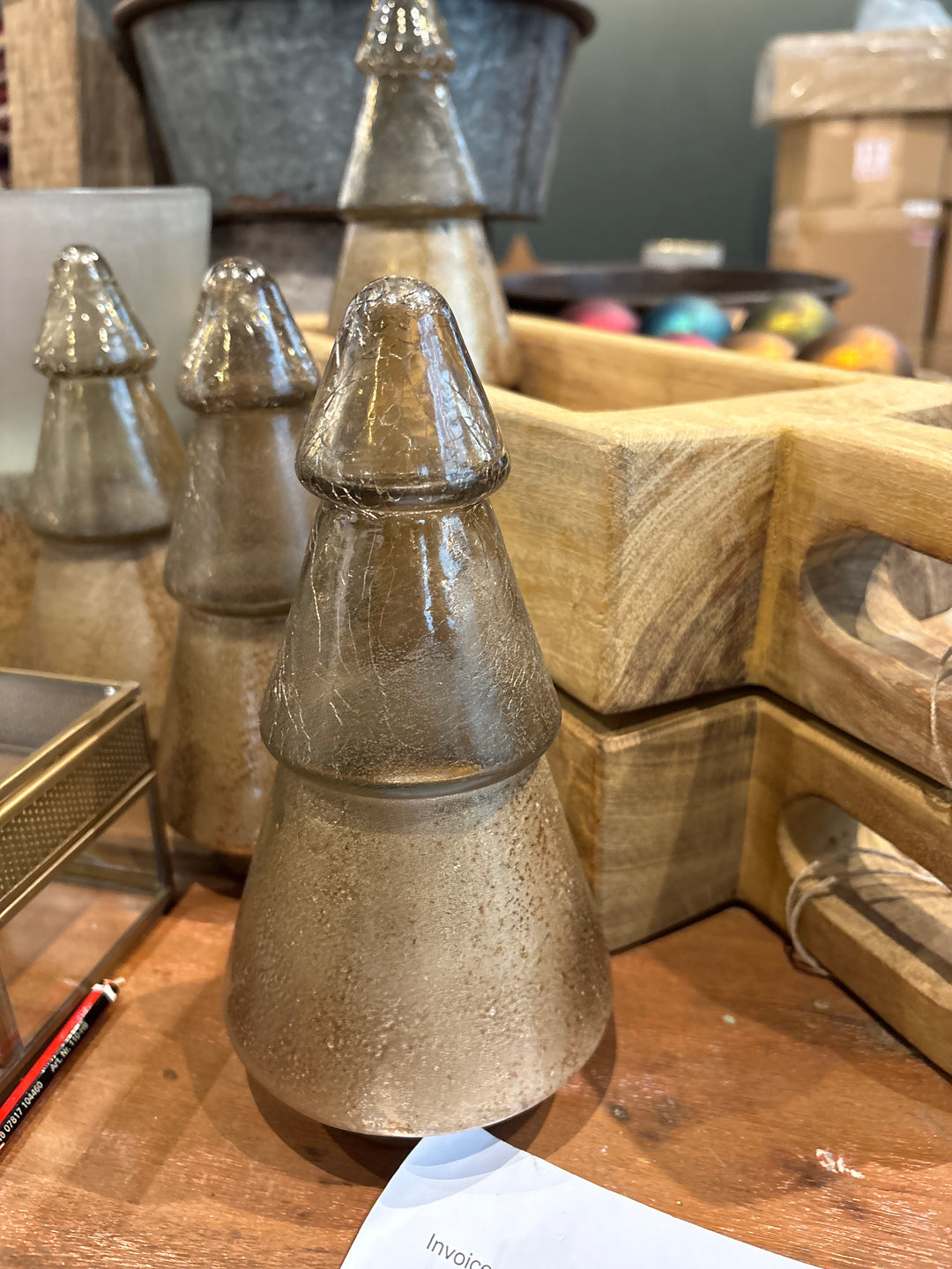 Konara Glass Tree - Gold Crackle - Small