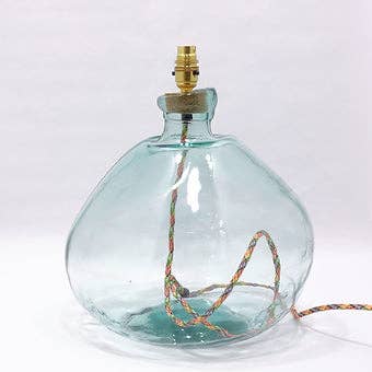 Simplicity Recycled Glass Lamp 39cm: Amber / Smoke