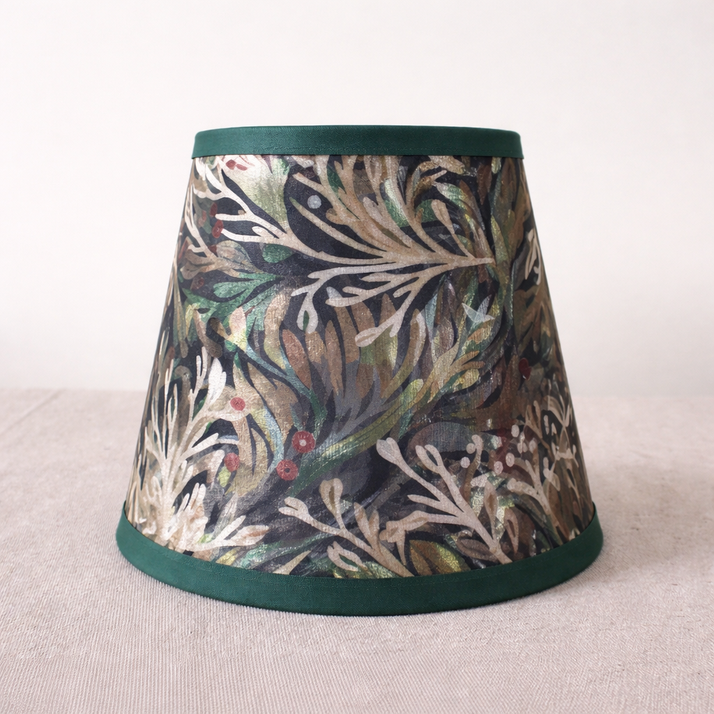 Handmade Mini Lampshade | Luxury Velvet Lampshade | Small Table Lamp Shade: Sea Green Deep Water
