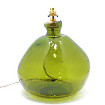 Simplicity Recycled Glass Lamp 39cm: Amber / Smoke