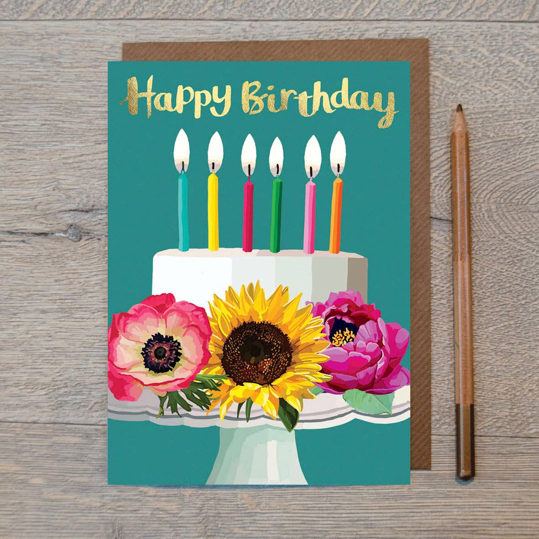 FF 162 - Happy Birthday Cake Foiled Card   