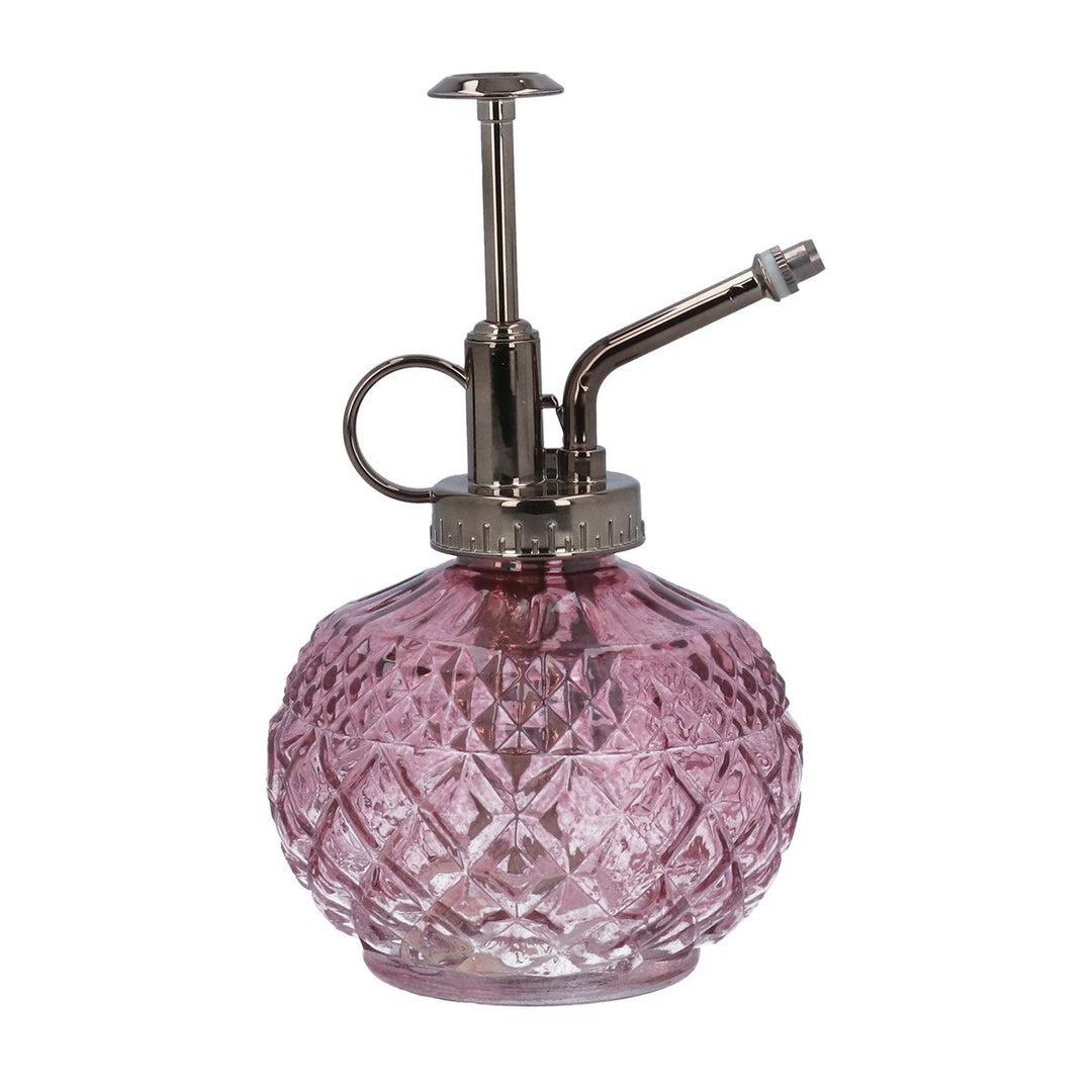 Dusky Pink Crystal Cut Glass Ball Mister,  (LxWxD) 16x9.5x9.5cm
