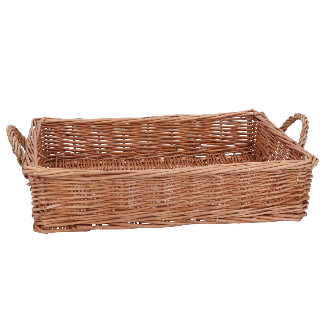 Wicker Tray w Handles,  (LxWxD) 13x42x32cm