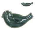 Stoneware Mini Dish 8.5cm - Green Bird