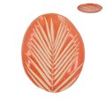 Stoneware Oval Plate 22.25cm - Orange Palm Leaf