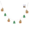 Wood Garland 120cm - Gingerbread House/Trees