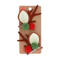Pack/2 Fabric Hair Clips 14cm - Antler/Pom Pom