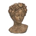 Stone Planter 33cm - Gold Woman w Fruit Head