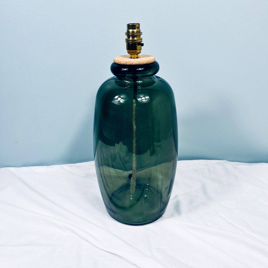 Martos Recycled Glass Lamp 41cm: Denim Linen / Midnight
