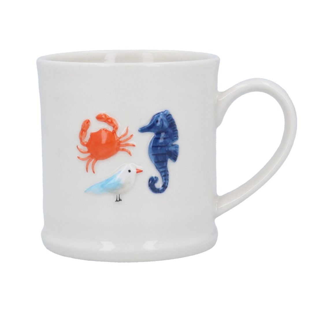 Crab Mix Stoneware Mug,  (LxWxD) 9x12x8cm